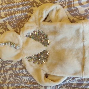 Cat and Jack fuzzy unicorn zipper children's size medium 7/8